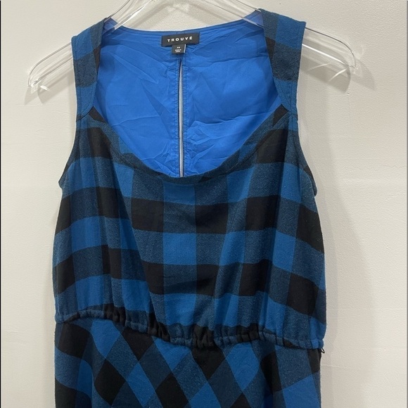 Trouve Assymetrical Buffalo Plaid Dress Sleeveless - Picture 3 of 7